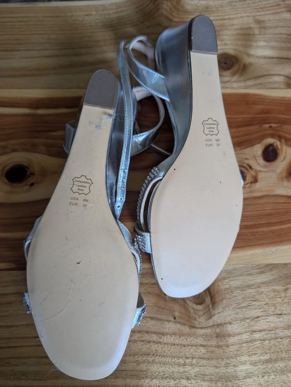 Nina Silver Rhinestone Strappy Heels